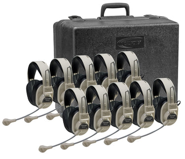 Deluxe Multimedia Stereo Headset - 10 Pack - with Case - Learning Headphones